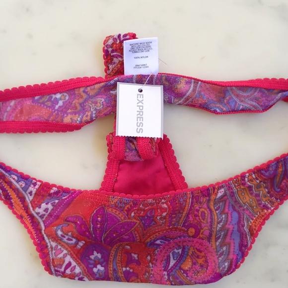 NWT. Express Multicolor Paisley Pattern Thong Panty. - Picture 3 of 3